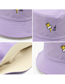 Fashion Purple Giraffe Polyester Embroidered Reversible Bucket Hat