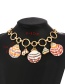 Fashion Color Alloy Shell Pendant Circle Ot Buckle Necklace