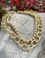 Fashion Gold Alloy Double Thick Chain Beaded Necklace