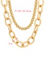 Fashion Gold Alloy Double Thick Chain Beaded Necklace