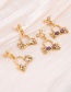 Fashion Purple Alloy Diamond Pearl Bow Stud Earrings