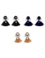 Fashion Khaki Alloy Diamond Waterdrop Tassel Stud Earrings