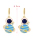 Fashion Blue Alloy Drip Oil Planet Astronaut Earrings