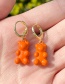 Fashion Orange Alloy Drip Oil Bear Earrings