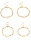 Fashion Gold-4 Titanium Steel Thick Chain Crescent Shell Bracelet
