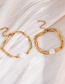 Fashion Gold Titanium Steel Thick Chain Pearl Bracelet
