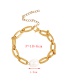 Fashion Gold-3 Titanium Steel Thick Chain Pearl Bracelet