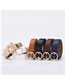 Fashion Brown Faux Leather Round Buckle Wide Belt