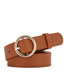 Fashion Blue Faux Leather Round Buckle Wide Belt
