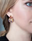 Fashion Color Bronze Zirconium Geometric Stud Earrings