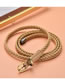 Fashion Apricot Waxed Cord Braided Knotted Thin Belt