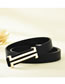 Fashion White Faux Leather Smooth Buckle Thin Belt