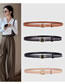 Fashion Beige Faux Leather Square Buckle Thin Belt