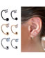 Fashion Black-white Zirconium-0.8*8*3*3.5mm Titanium Steel Set Zirconium Geometric Pierced Stud Earrings