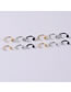 Fashion Steel Color-ab Zirconium-0.8*8*3*3.5mm Titanium Steel Set Zirconium Geometric Pierced Stud Earrings