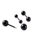 Fashion Black-0.8*6*3*3mm Stainless Steel Fine Needle Piercing Stud Earrings