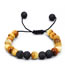 Fashion Ml-xyn00019 Golden Tiger Eye + Volcanic Stone Volcano Gold Tiger Eye Beaded Braided Bracelet