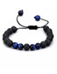 Fashion Ml-xyn00017 Blue Tiger Eye + Volcanic Stone Volcano Blue Tiger Eye Beaded Bracelet