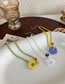 Fashion Yellow Rice Beaded Flower Necklace
