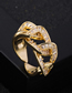 Fashion Gold Brass Gold Plated Zirconium Chain Interlocking Open Ring
