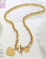 Fashion Gold Color Titanium Steel Gold Plated Heart Ot Buckle Necklace