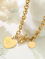 Fashion Gold Color Titanium Steel Gold Plated Heart Ot Buckle Necklace