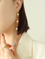 Fashion Gold Color Titanium Geometric Chain Pearl Drop Earrings