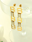Fashion Gold Color Titanium Steel Set Zirconium Alphabet Drop Earrings