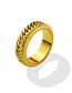 Fashion Rose Gold Color Titanium Steel Gold Plated Chain Ring
