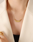 Fashion Gold Color Titanium Steel Gold Plated Crescent Necklace