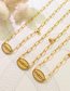 Fashion Gold Color Titanium Oval Monogram Necklace
