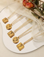 Fashion Square Necklace-40+5cm Titanium Steel Gold Plated Face Necklace