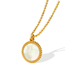 Fashion Gold Color Titanium White Seashell Round Necklace