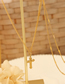Fashion Gold Color Necklace-40+5cm Titanium Cross Necklace