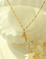 Fashion Rose Gold Color Titanium Steel Zirconium Butterfly Necklace