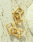 Fashion Gold Color Metal Horseshoe Buckle Stud Earrings