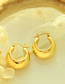 Fashion Gold Color Titanium Steel Geometric U-shaped Stud Earrings