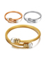 Fashion Rose Gold Color Titanium Steel Cable Bracelet