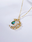 Fashion Gold Color Bronze Zirconium Star And Moon Necklace