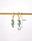 Fashion 7# Bronze Zirconium Lightning Earrings