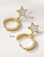 Fashion Gold Color Copper Drop Oil Star Earrings