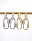 Fashion Silver Color Copper Gold Plated Zirconium Buckle Earrings