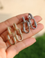 Fashion Silver Color Copper Gold Plated Zirconium Buckle Earrings