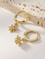 Fashion Gold Color Brass Inlaid Zirconium Star Earrings