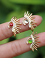 Fashion Green Copper Diamond Geometric Eye Ring