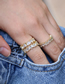 Fashion Gold Color Copper And Diamond Geometric Ring