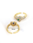 Fashion Dark Blue Brass Set Zirconium Heart Open Ring