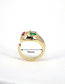 Fashion Gold Color Bronze Zirconium Geometric Open Ring