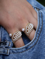 Fashion Gold Color Copper Gold Plated Zirconium Geometric Ring