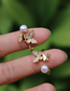 Fashion Gold Color Brass Diamond Butterfly Open Ring